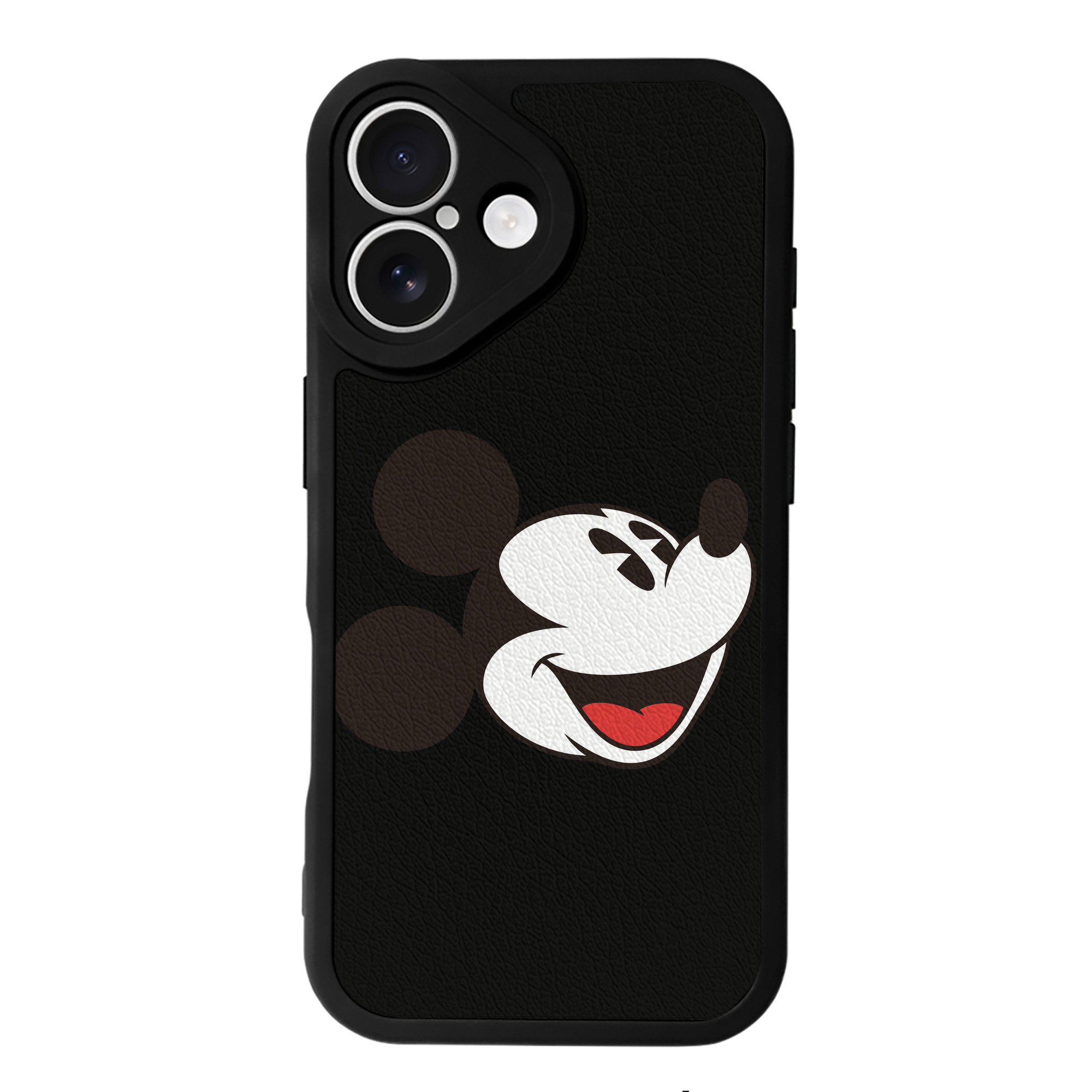 （画像用） ミッキーマウス Mickey Mouse 【iPhone 16シリーズ対応】シリコンスマホケース（レザー調） 材質：シリコン